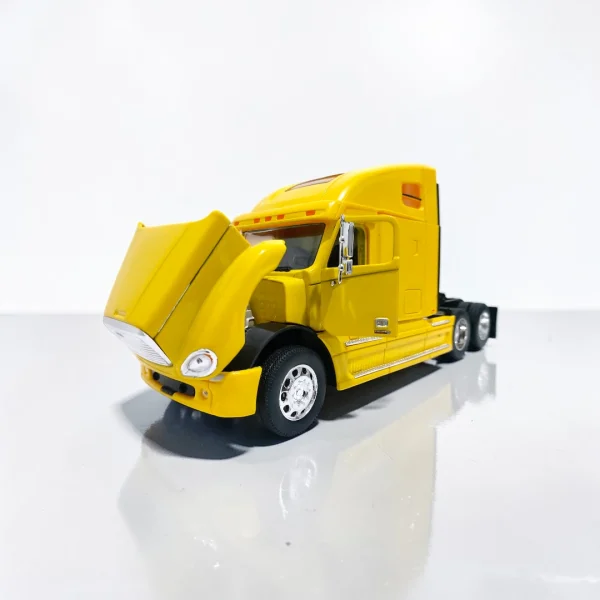 Camión Freightliner Columbia amarillo a escala 1:32 modelo de colección con apertura de puertas