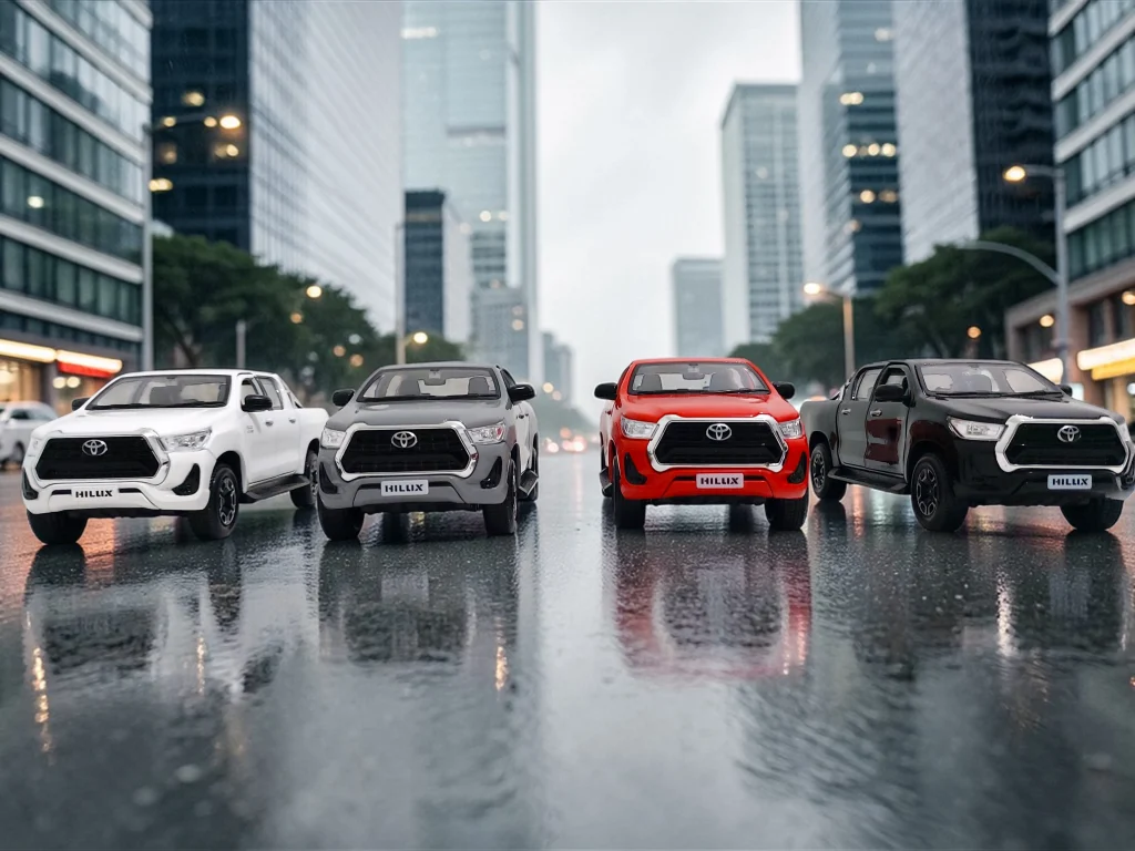 Toyota Hilux a escala 1:27 colección de 4 camionetas modelo miniatura en Chile